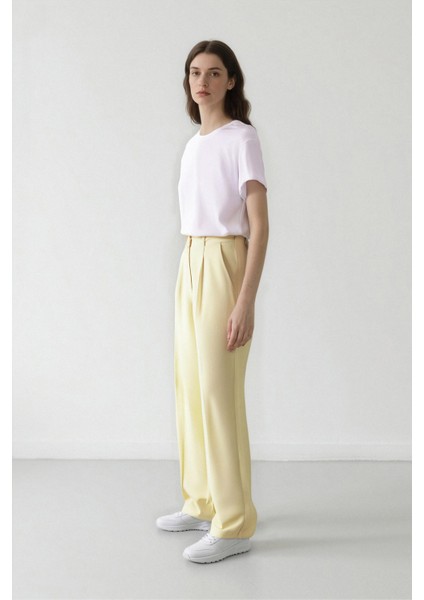 Afra x Defacto Wide Leg Tensel Kumaş Pantolon Cepli Yüksek Bel Geniş Paça A1138AX25SP fırsatları