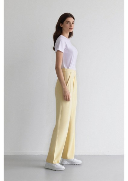 Afra x Defacto Wide Leg Tensel Kumaş Pantolon Cepli Yüksek Bel Geniş Paça A1138AX25SP indirimleri