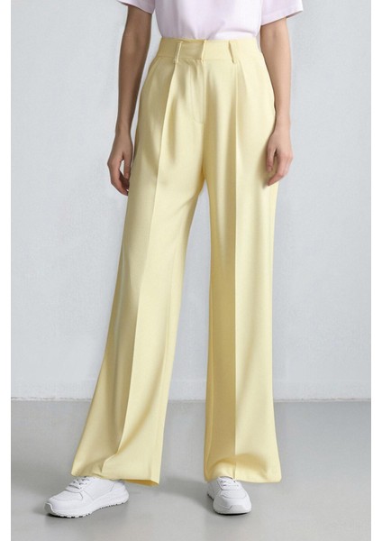 Afra x Defacto Wide Leg Tensel Kumaş Pantolon Cepli Yüksek Bel Geniş Paça A1138AX25SP