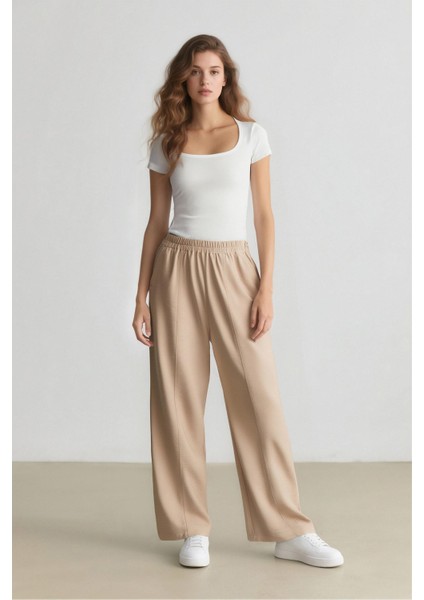 Esnek Belli Basic Düz Harem Pantolon E4359AX25SP