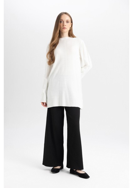 Relax Fit Triko Pantolon Beli Lastikli Basic Düz Geniş Paça Y1325AZ24AU fiyatları