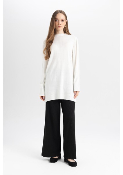 Relax Fit Triko Pantolon Beli Lastikli Basic Düz Geniş Paça Y1325AZ24AU modelleri