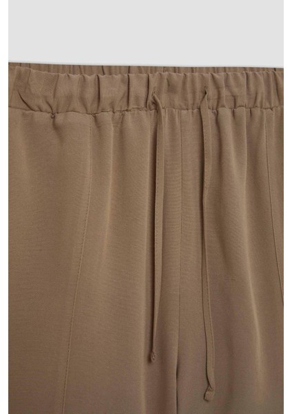 Regular Fit Normal Bel Keten Karışımlı Şort D0967AX24HS