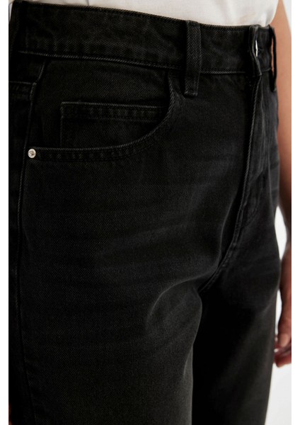 Relax Fit Yüksek Bel Bilek Boy Jean Pantolon C6387AX24AU fırsatları