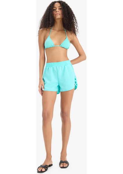 Regular Fit Deniz Şortu-Fall in Love B7210AX25SM