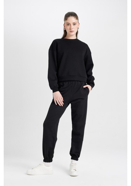 Jogger Eşofman Altı Beli Paçası Lastikli Cepli Uzun Boy Basic Düz D6646AX24WN modelleri