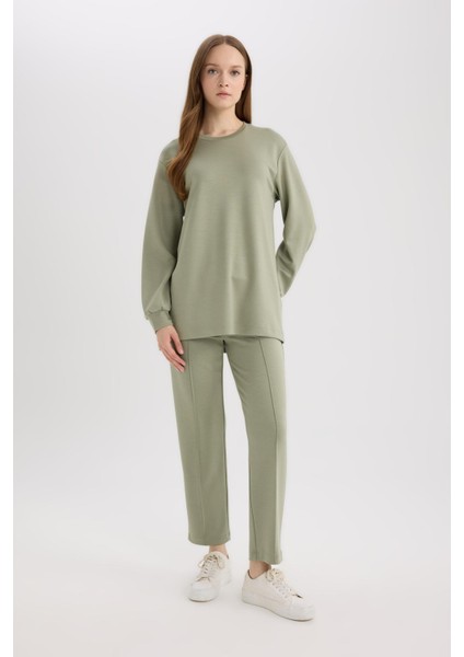Regular Fit Beli Lastikli Cepli Basic Düz Pantolon E1954AX25SP modelleri