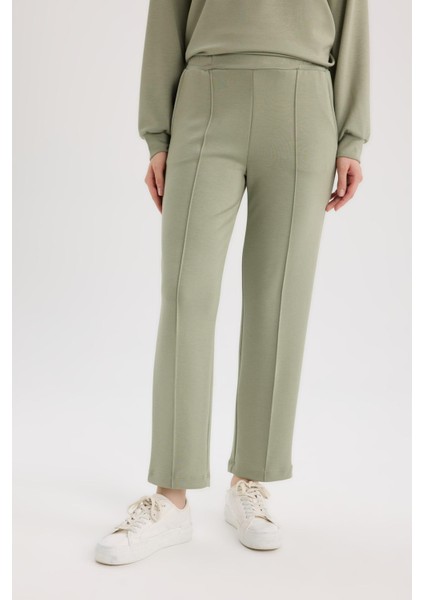 Regular Fit Beli Lastikli Cepli Basic Düz Pantolon E1954AX25SP fırsatları