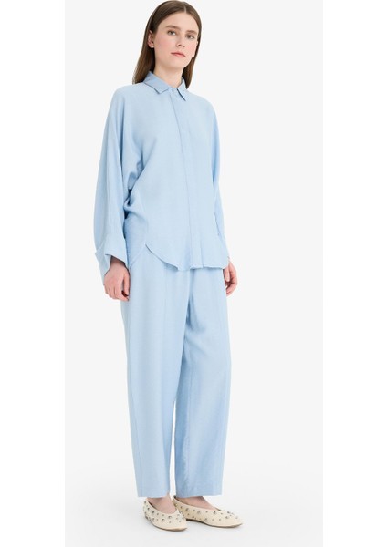 Harem Keten Karışımlı Geniş Paça Pantolon D9732AX25SM modelleri