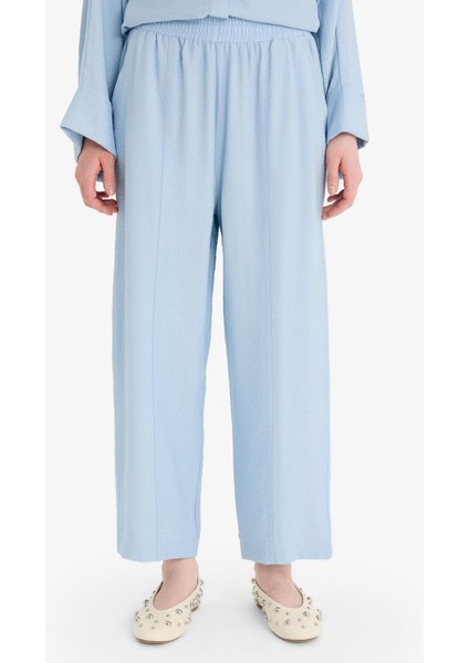 Harem Keten Karışımlı Geniş Paça Pantolon D9732AX25SM indirimleri