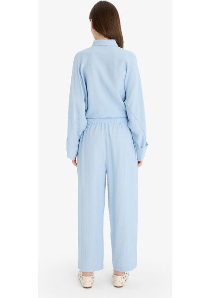 Harem Keten Karışımlı Geniş Paça Pantolon D9732AX25SM