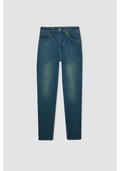 Comfort Mom Yüksek Bel Uzun Jean Yıkamalı Pantolon D4302AX24AU