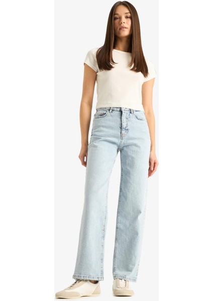 Comfort Straight Yüksek Bel Bilek Boy Jean Yıkamalı Pantolon F2150AX25SM fiyatları