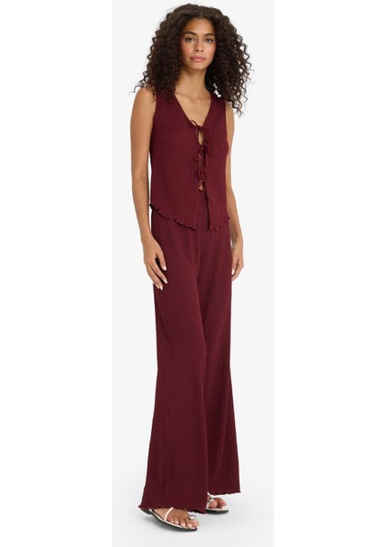 Wide Leg Geniş Bol Paça Bürümcük Pantolon D3570AX25AU fiyatları