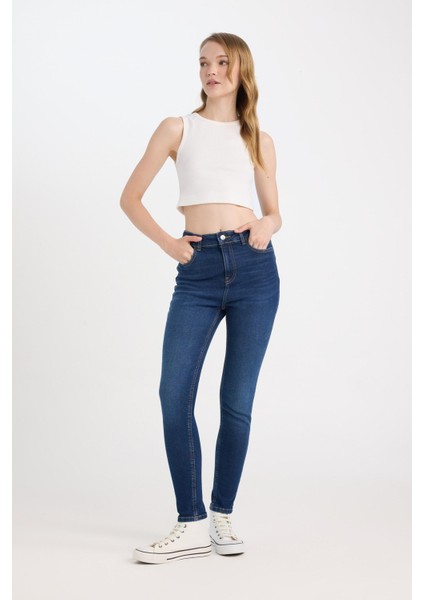 Skinny Fit Yüksek Bel Bilek Boy Jean Pantolon C7612AX24CW modelleri