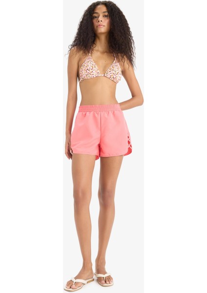 Regular Fit Deniz Şortu-Fall in Love B7210AX25SM