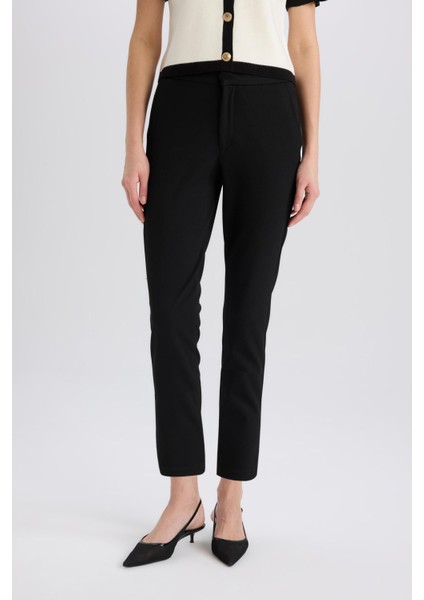 Klasik Chino Kumaş Pantolon Normal Bel Basic Düz Cepli Bilek Boy C1429AX25SP fırsatları