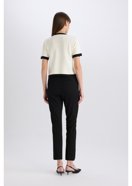 Klasik Chino Kumaş Pantolon Normal Bel Basic Düz Cepli Bilek Boy C1429AX25SP