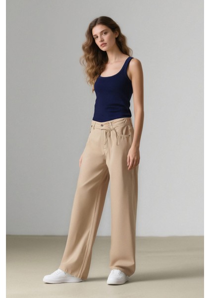 Coool Gabardin Palazzo Pantolon Wide Leg Yüksek Bel Geniş Bol Paça E1794AX25SP fiyatları
