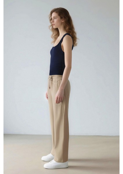 Coool Gabardin Palazzo Pantolon Wide Leg Yüksek Bel Geniş Bol Paça E1794AX25SP modelleri