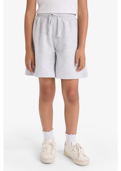Kız Çocuk Relax Fit Beli Lastikli Basic Düz Şort D9058A825HS modelleri