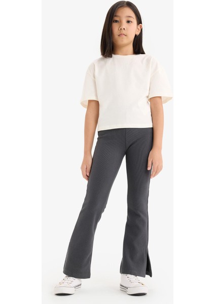 Kız Çocuk Fitilli Kaşkorse İspanyol Paça Uzun Boy Tayt D9651A825SM