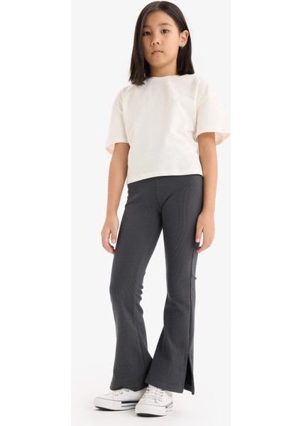 Kız Çocuk Fitilli Kaşkorse İspanyol Paça Uzun Boy Tayt D9651A825SM modelleri