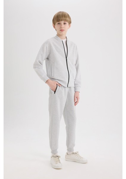 Erkek Çocuk Beli Paçası Lastikli Pike Basic Düz Eşofman Altı B5755A825SP