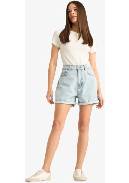 Mom Fit Yüksek Bel Jean Şort E0927AX25SM fiyatları
