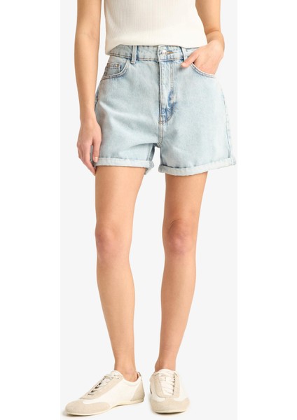 Mom Fit Yüksek Bel Jean Şort E0927AX25SM indirimleri
