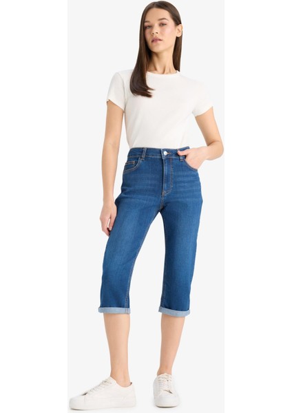 Normal Bel Cepli Katlamalı Paça Jean Kapri E2178AX25SM
