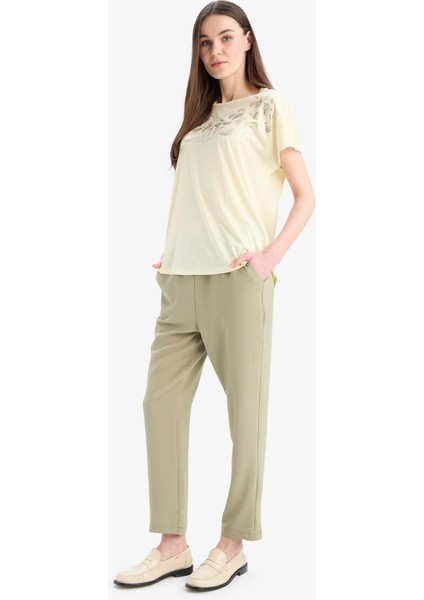 Straight Fit Cepli Basic Düz Aerobin Pantolon E6769AX25SP modelleri