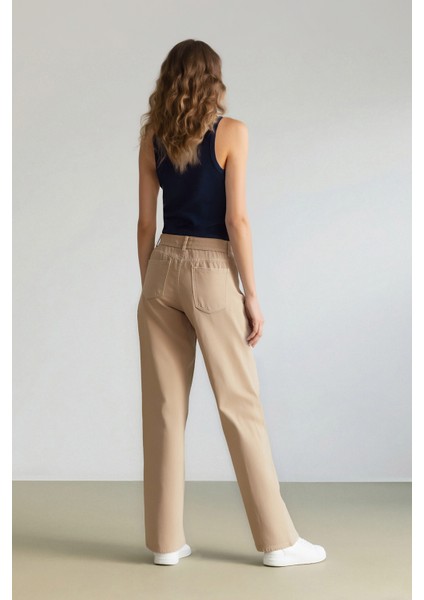 Coool Gabardin Palazzo Pantolon Wide Leg Yüksek Bel Geniş Bol Paça E1794AX25SP