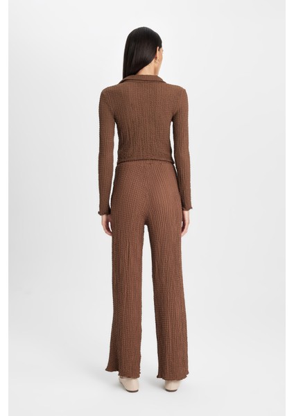 Regular Fit Beli Lastikli Basic Düz Bürümcük Pantolon D4415AX24AU fırsatları