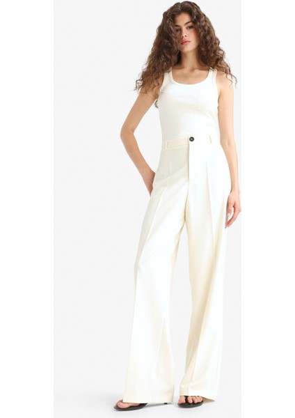 Straight Fit Fleto Cepli Normal Bel Standart Boy Pantolon F6214AX25AU fırsatları