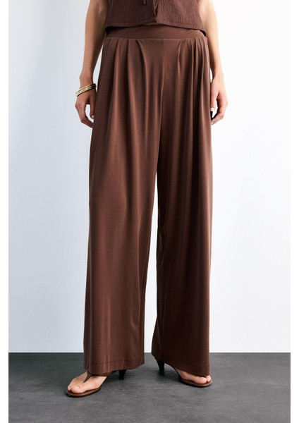 Beli Lastikli Geniş Paça Modal Pantolon F8507AX25SM indirimleri