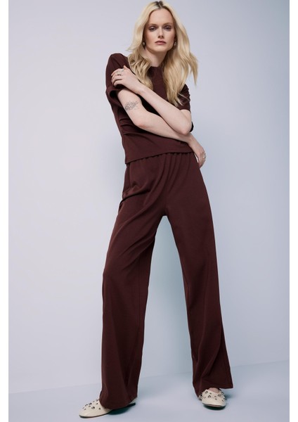 Wide Leg Basic Düz Geniş Paça Premium Pantolon E5782AX25SP fiyatları