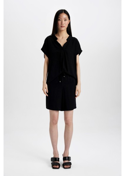 Yüksek Bel Kısa Paça Belmando Basic Düz Şort I6760AZ24HS