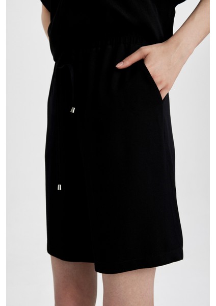 Yüksek Bel Kısa Paça Belmando Basic Düz Şort I6760AZ24HS