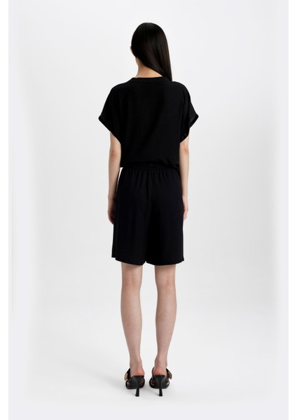 Yüksek Bel Kısa Paça Belmando Basic Düz Şort I6760AZ24HS