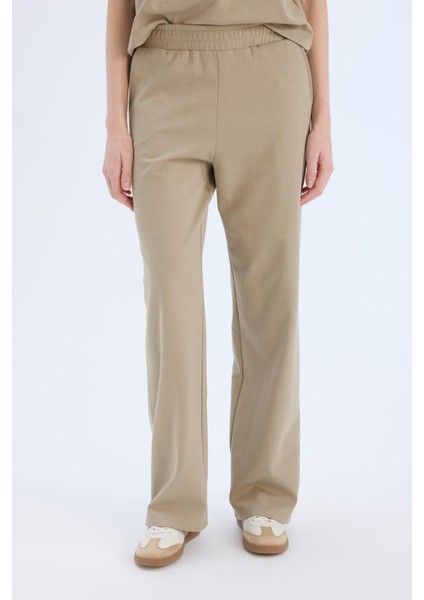 Wide Leg Geniş Paça Eşofman Altı Beli Lastikli Cepli Basic Düz D3759AX25SP fırsatları