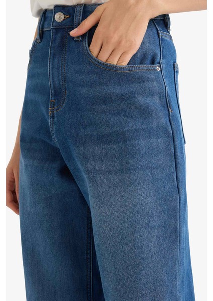 Relax Fit Yüksek Bel Uzun Jean Pantolon C9615AX24WN indirimleri