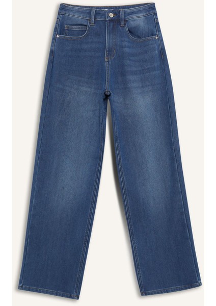 Relax Fit Yüksek Bel Uzun Jean Pantolon C9615AX24WN