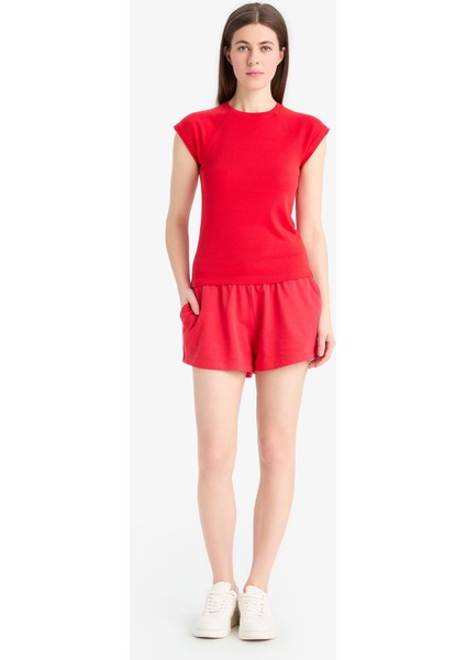 Regular Fit Beli Bağcıklı Normal Bel Düz Paça Şort C7600AX25SM fiyatları