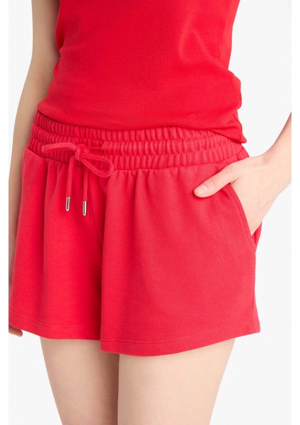 Regular Fit Beli Bağcıklı Normal Bel Düz Paça Şort C7600AX25SM