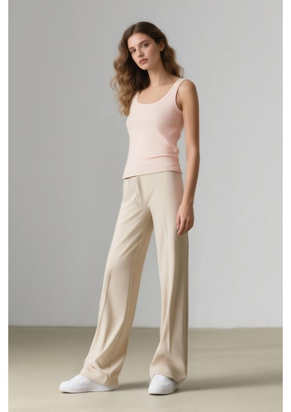 Wide Leg Pensli Kumaş Pantolon Normal Bel Geniş Cepli Bol Paça E2470AX24WN fiyatları