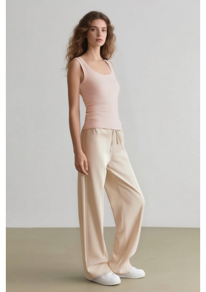 Wide Leg Pensli Kumaş Pantolon Normal Bel Geniş Cepli Bol Paça E2470AX24WN modelleri