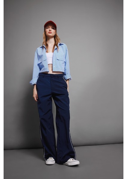 Coool Wide Leg Geniş Bol Paça Normal Bel Palazzo Pantolon Cepli Şerit Detaylı D4404AX24AU