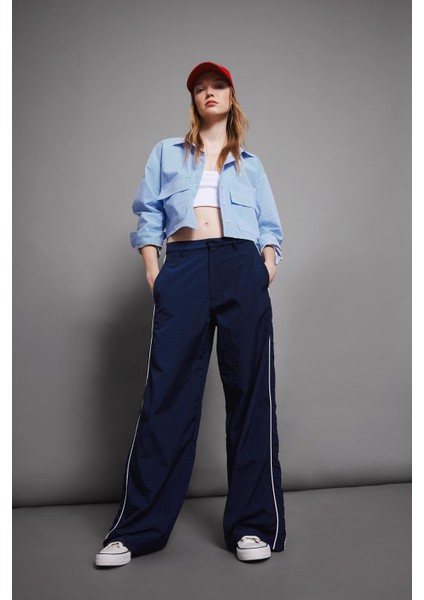 Coool Wide Leg Geniş Bol Paça Normal Bel Palazzo Pantolon Cepli Şerit Detaylı D4404AX24AU modelleri