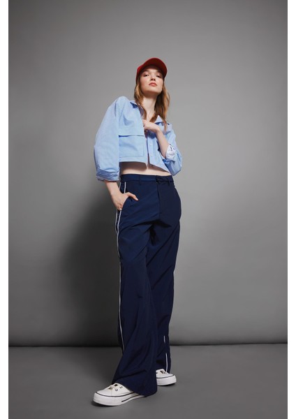Coool Wide Leg Geniş Bol Paça Normal Bel Palazzo Pantolon Cepli Şerit Detaylı D4404AX24AU fırsatları